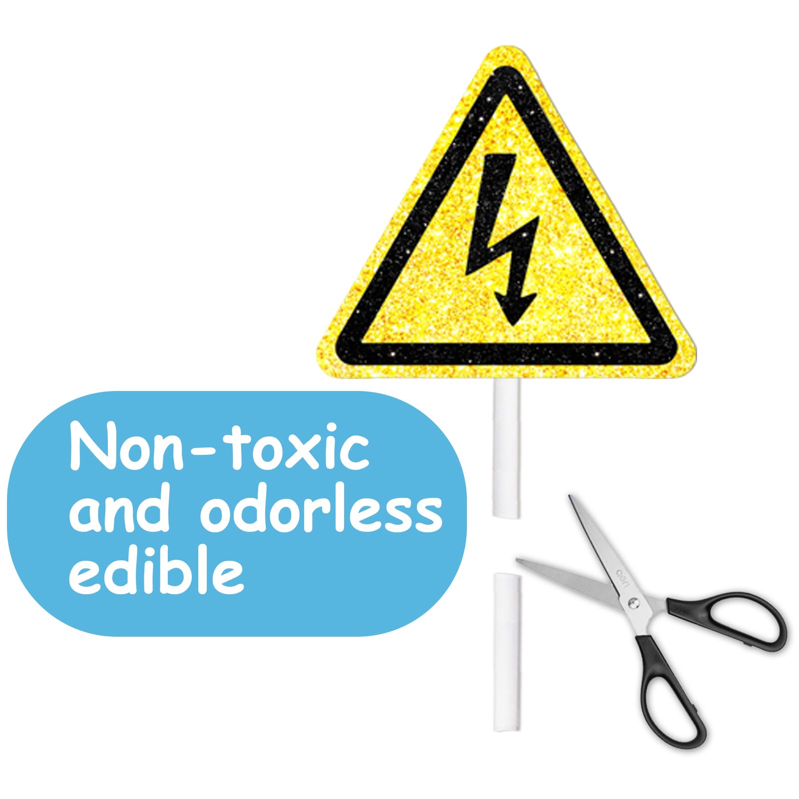 18Pcs Gold Glitter Tools Dessert Cupcake Topper Power Electrician Lineman Theme Decor Supplies Boy Man Happy Birthday Party Deco